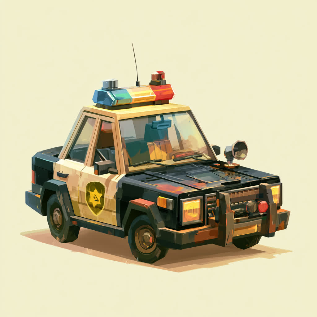Concept art: low-poly police patrol car study