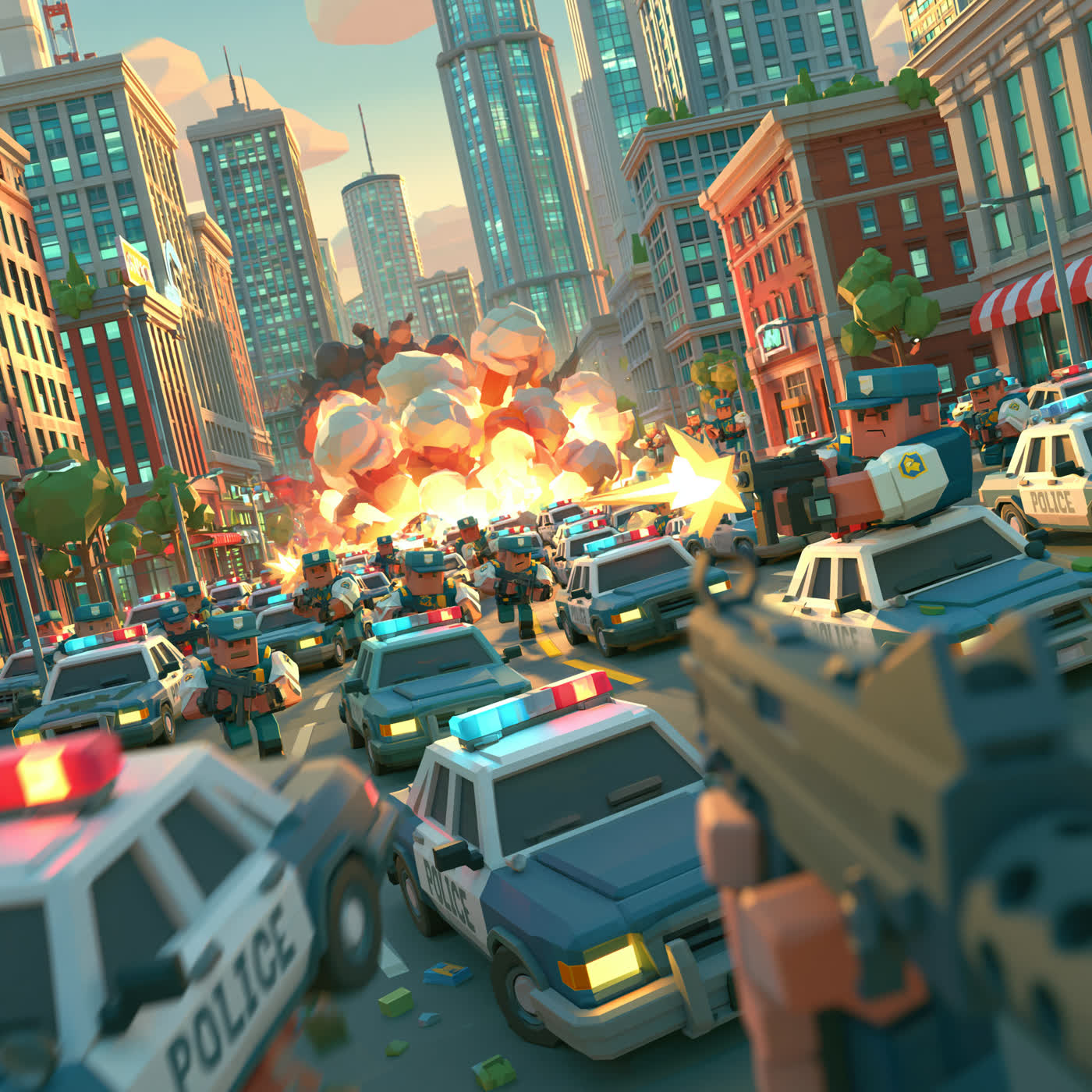 Concept art: shootout with police, study 12