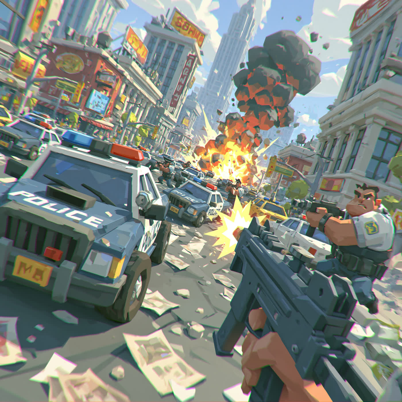Concept art: shootout with police, study 13