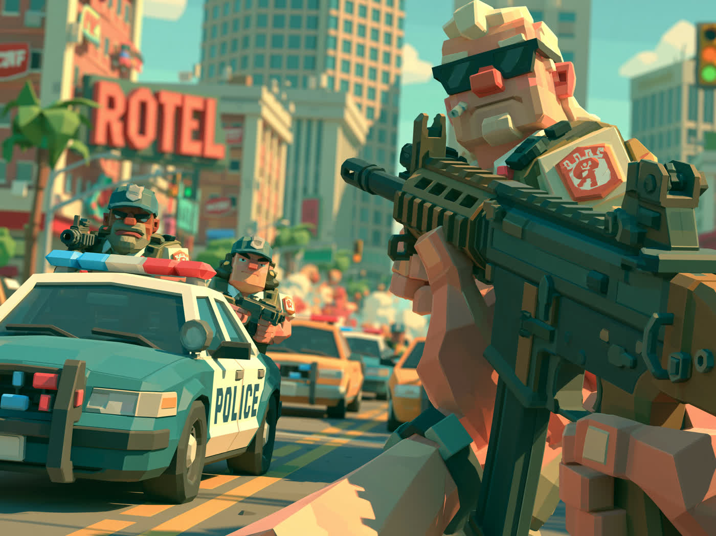 Concept art: shootout with police, study 16